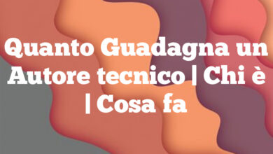 Quanto Guadagna un Autore tecnico| Chi è | Cosa fa Quanto Guadagna un Autore tecnico
| Chi è | Cosa fa