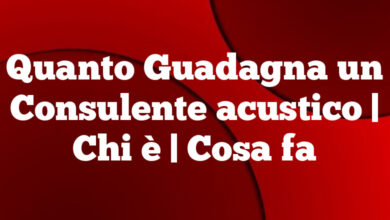 Quanto Guadagna un Consulente acustico | Chi è | Cosa fa Quanto Guadagna un Consulente acustico
| Chi è | Cosa fa