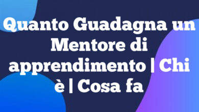 Quanto Guadagna un Mentore di apprendimento | Chi è | Cosa fa Quanto Guadagna un Mentore di apprendimento
| Chi è | Cosa fa