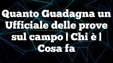 Quanto Guadagna un Ufficiale delle prove sul campo| Chi è | Cosa fa Quanto Guadagna un Ufficiale delle prove sul campo
| Chi è | Cosa fa