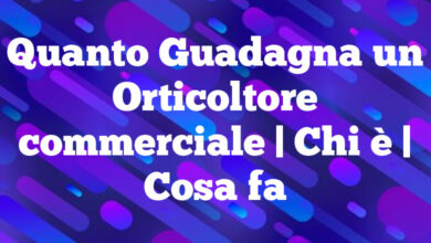 Quanto Guadagna un Orticoltore commerciale| Chi è | Cosa fa Quanto Guadagna un Orticoltore commerciale
| Chi è | Cosa fa