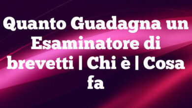 Quanto Guadagna un Esaminatore di brevetti| Chi è | Cosa fa Quanto Guadagna un Esaminatore di brevetti
| Chi è | Cosa fa