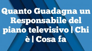 Quanto Guadagna un Responsabile del piano televisivo | Chi è | Cosa fa Quanto Guadagna un Responsabile del piano televisivo | Chi è | Cosa fa