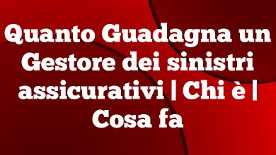 Quanto Guadagna un Gestore dei sinistri assicurativi | Chi è | Cosa fa Quanto Guadagna un Gestore dei sinistri assicurativi | Chi è | Cosa fa