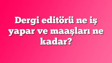 Dergi editörü ne iş yapar ve maaşları ne kadar?