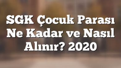 SGK Çocuk Parası Ne Kadar ve Nasıl Alınır? 2020