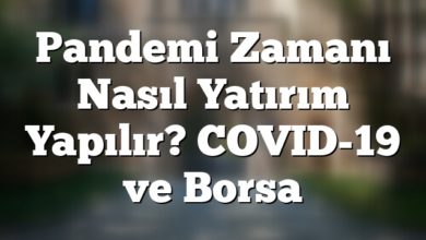 Pandemi Zamanı Nasıl Yatırım Yapılır? COVID-19 ve Borsa