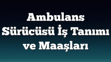Ambulans Sürücüsü İş Tanımı ve Maaşları