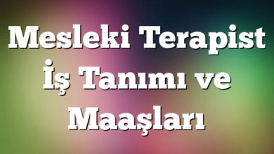 Mesleki Terapist İş Tanımı ve Maaşları